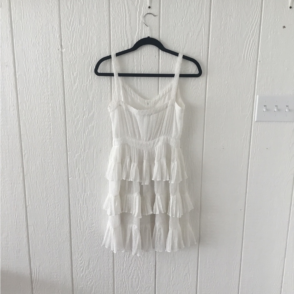 MAJE Rustivan Ruffle Dress In White Size 1 - Picture 3 of 13